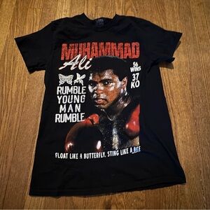 Muhammad Ali T-Shirt Small S Black Rumble Young Man Float Like a Butterfly Quote